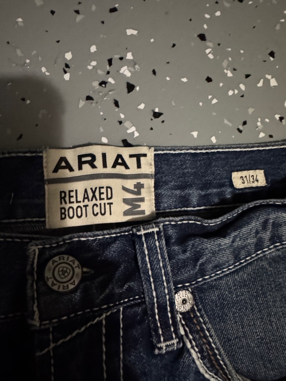Ariat Indigo Bootcut Jeans with Contrast Stitching - Picture 2 of 4